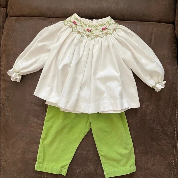 Smocked Ladybug 6 Month Top & Pants - Picture 2 of 5